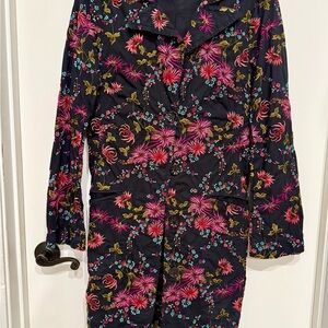 Johnny Was Black Coat with Multi Color Embroidery